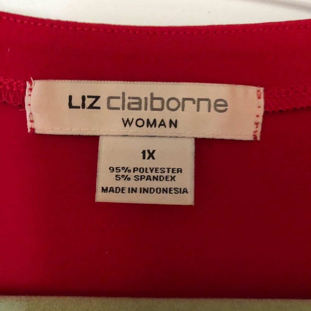 Liz Claiborne sleeveless red shirt 1x